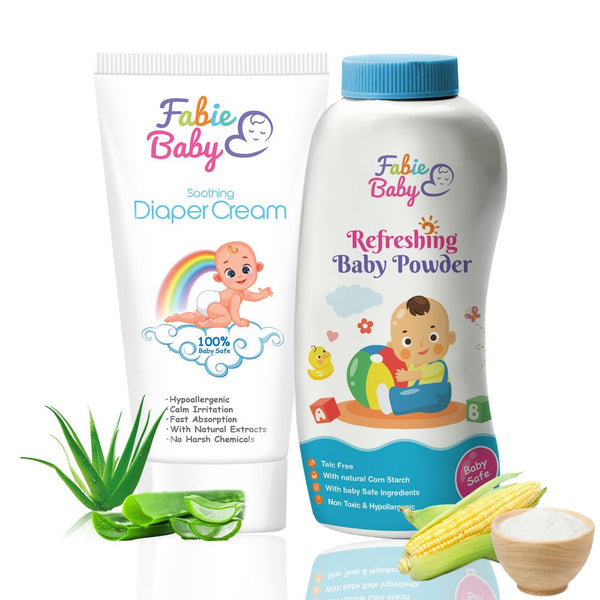 Baby Bottom Duo: 100% Chemical-free Baby Diaper Rash Cream, 100 ml + Talc-Free Natural Baby Powder, 200 gm (Combo Pack)