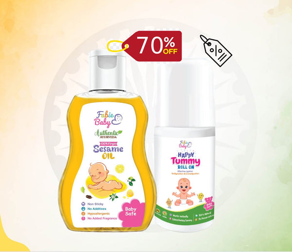 Sesame Oil 200ml and Tummy Roll On 40g (Combo Pack)