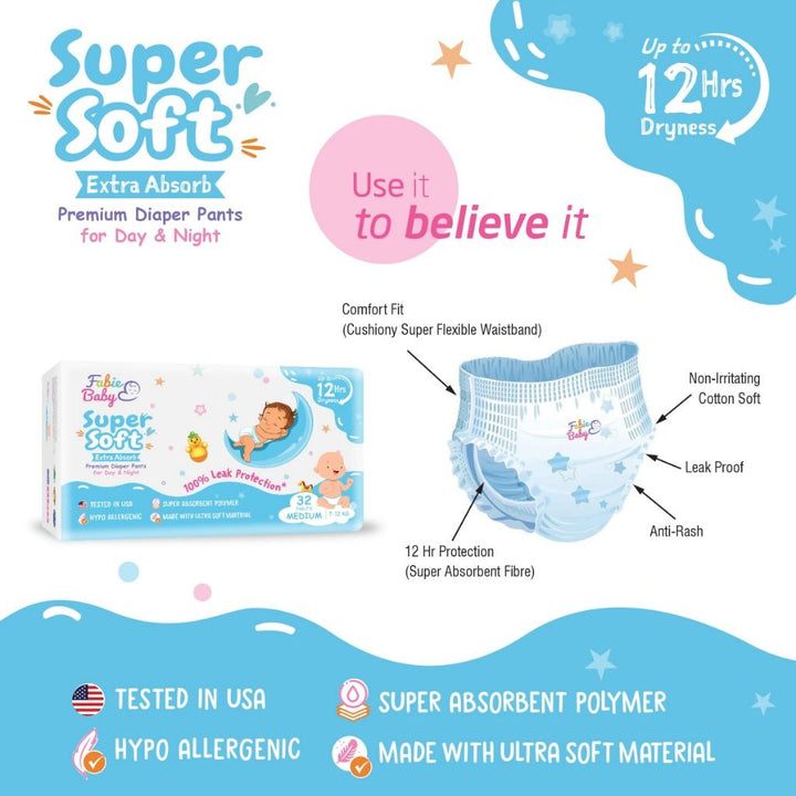 SuperSoft Extra Absorb Premium Diaper Pants 
